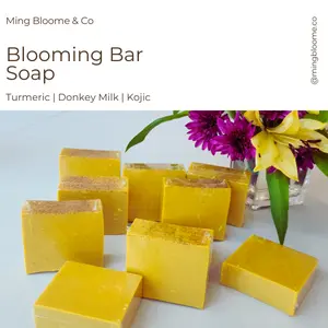 Blooming Bar Soap – Dark Spot Brightening Soap with Kojic Acid & Turmeric for Face, Hands & Body