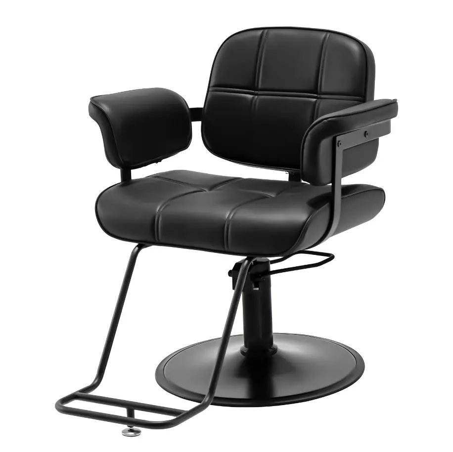 Luxury Barber Salon Chair Extra Wide Heavy Duty Hydraulic Pump 360° Swivel Height Adjustable Braiding Design for Beauty Salons and Barbershops