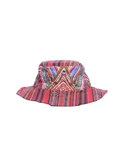 Caravan Closet Hippie Boho Cotton Bohemian Maroon Unisex Bucket Hat