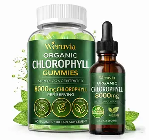 Organic Chlorophyll Gummies & Liquid Drops Bundle – 8000mg Super Concentrated Chlorophyll per Serving, Vegan, Non-GMO, Gluten Free, Chlorophyll Supplement for Daily Wellness