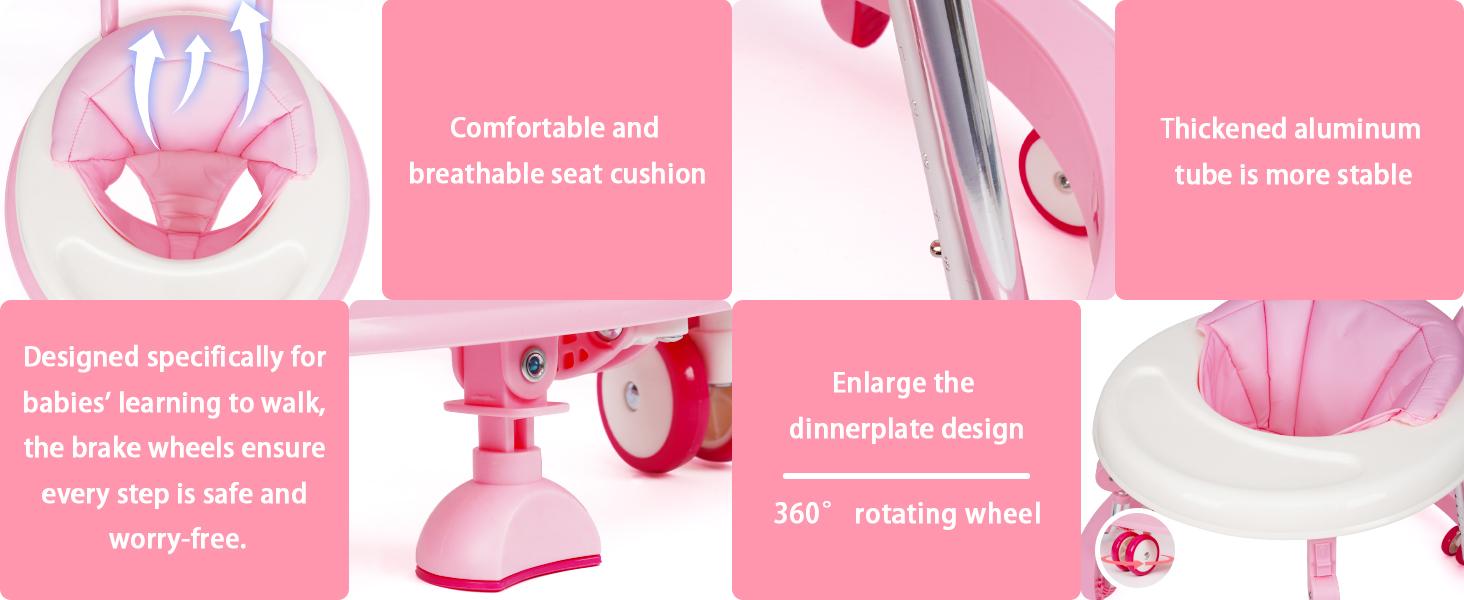 Foldable Baby Walker with 9 Adjustable Heights!Mute Wheels & Footrest, Perfect Activity Center for Boys & Girls Aged 7-18 Months, Portable & Space-Saving! ! Floorwalker Foldable Baby Walker with 9 Adjustable Heights!Mute Wheels & Footrest, Perfect Activity Center for Boys & Girls Aged 7-18 Months, Portable & Space-Saving! ! Floorwalker