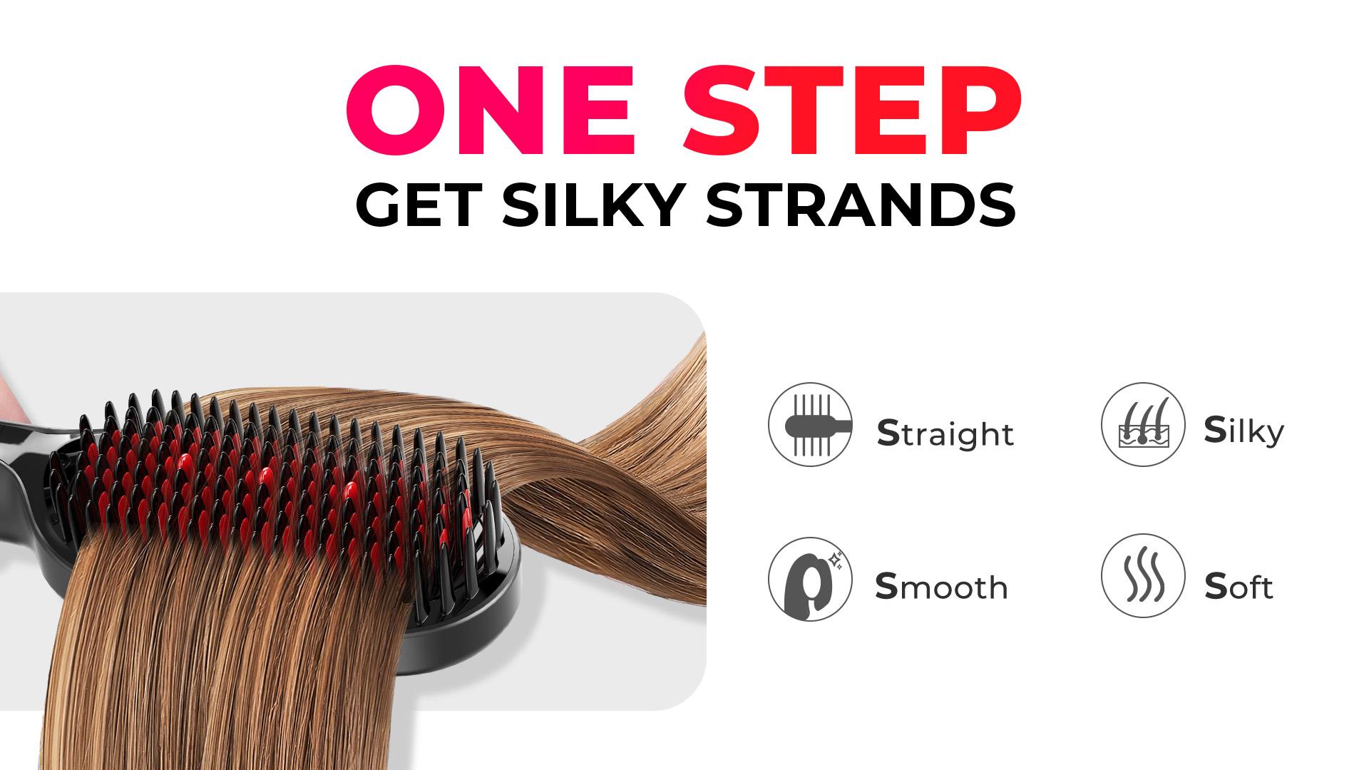 【Live Only】TYMO iONIC PLUS Hair Straightener Brush with Smooth Bristles