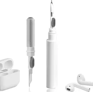 2026 3-in-1 Cleaner Kit for Airpods, Earbuds Cleaning kit for Airpods Pro 1 2 3, Multi-Function Cleaning Tool with Brush for Wireless Earphones Bluetooth Headphones Camera and iPhone(White)