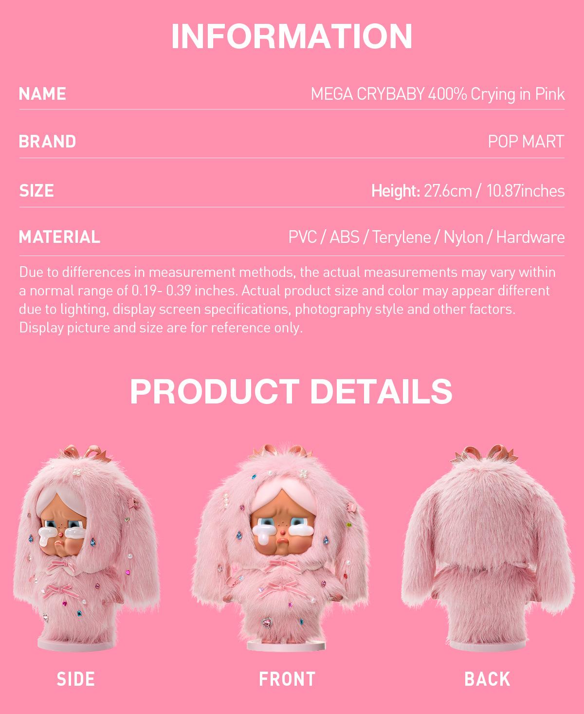 POP MART MEGA CRYBABY 400% Crying in Pink - TikTok Shop