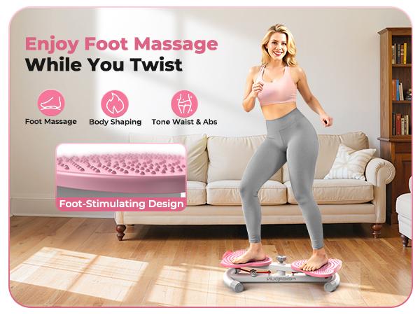 FEIERDUN Waist Twister Machine, Noiseless Ab Twister Board for Core Strength, Slim Waist and Toned Abs, Waist Twisting Machine for Home Gym Equipment for Women, 330 LBS Capacity #Holiday Haul