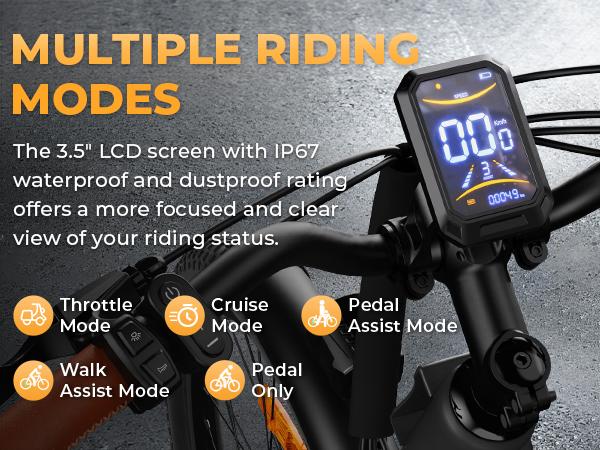 Windhorse F2 26" High-Power Commuter Electric Bike for Adults with 750W Peak Motor, 20MPH & 50 Miles Range, 468WH Removable Battery, 7-Speed Commuter Ebike with Suspension, powerful e bike