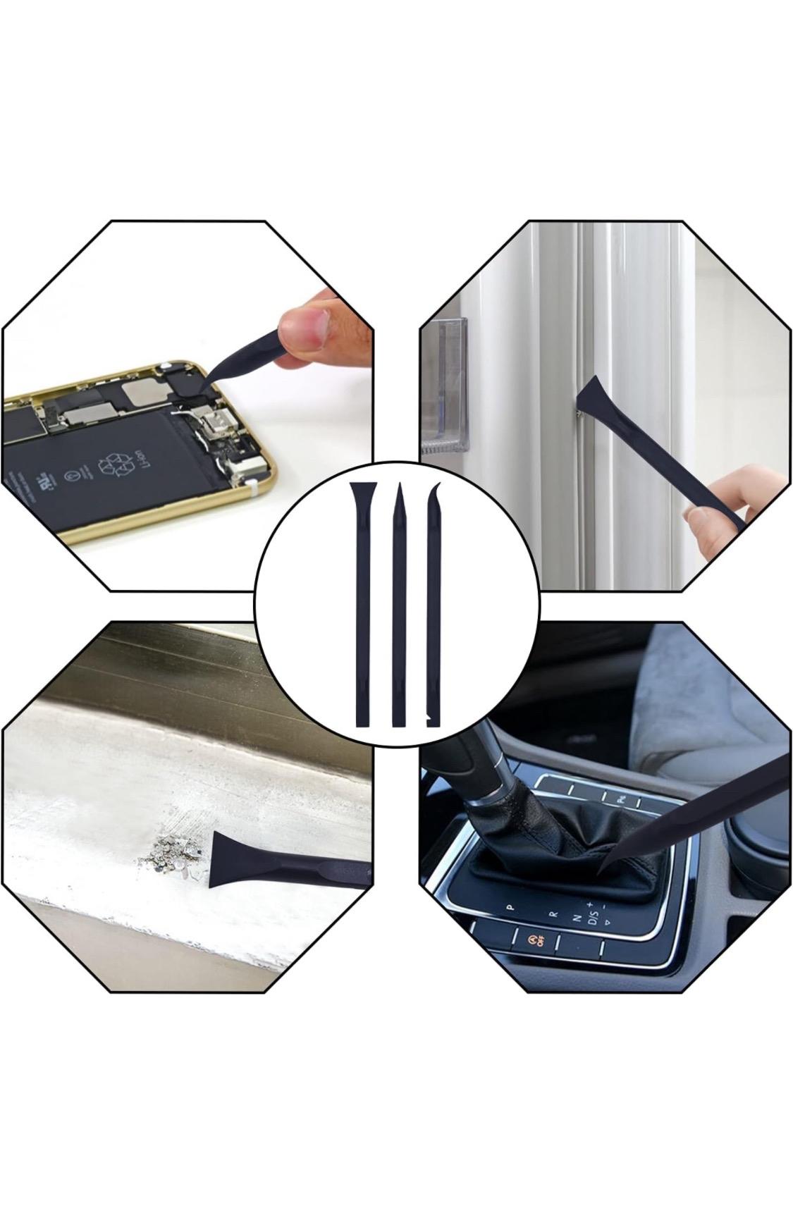 Scraper Plastic Scraper Tool Multipurpose Label Scraper, Non-Scratch Cleaning Tool for Tight Spaces, Crevices, Perfect for Remove Paint, Food Dirt, Label, Lottery Ticket scratcher and More, 3pcs