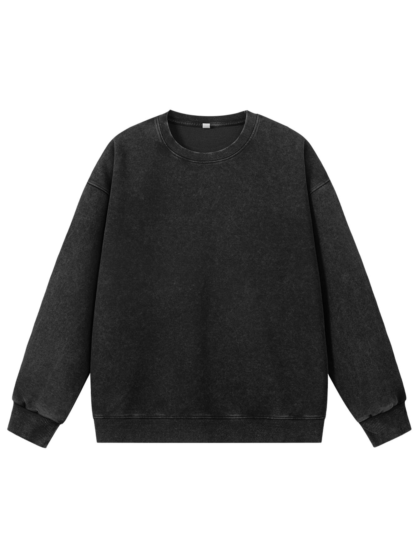 CCCMAI Men's Loose Crewneck Long Sleeve Sweatshirt Vintage Casual Pullover in Multiple Colors Round Neck Top Menswear Plain