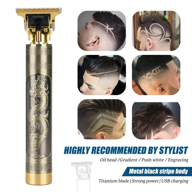 Men's Professional Gold Beard Trimming Grooming Kit - 6.66wh Cordless Electric Rechargeable Barber Tool, Precision Hair Clippers, Beard Shaping & Body Hair Trimmer for At-Home Haircuts, High-Quality Cordless Trimmers Set, High Quality Trimmer