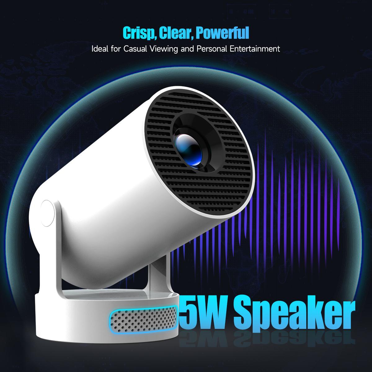 HY300Pro+ Projector 290ANSI BT5.4 WIFI6 8K/4K/1080P Decode Native 1280*720P 0.8:1 Throw Ratio Android 14 Built-in Speaker & Appstore Allwinner H726 Home Cinema Mini Smart Portable Upgraded HY300Pro
