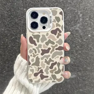 Camo Pattern Shockproof Phone Case for iPhone 7 8 X XS 11 12 13 14 15 16 17 Pro Max Plus 16E Air XR Protecitved Cover Vintage Sitka Camouflage Magsafe Military-Grade Camera Polka Dot Bling Glitter Custom Monogram Striped Electroplated Transparent