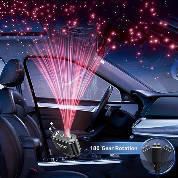 2025 5-in-1 Smart Car  & Aroma Diffuser – Starry Sky Mood Light, Auto-Sensing Fast Charging, Retractable Cable, 3 Signature Scents – The Ultimate Car Upgrade & Gift for Men Starlight USB Charger