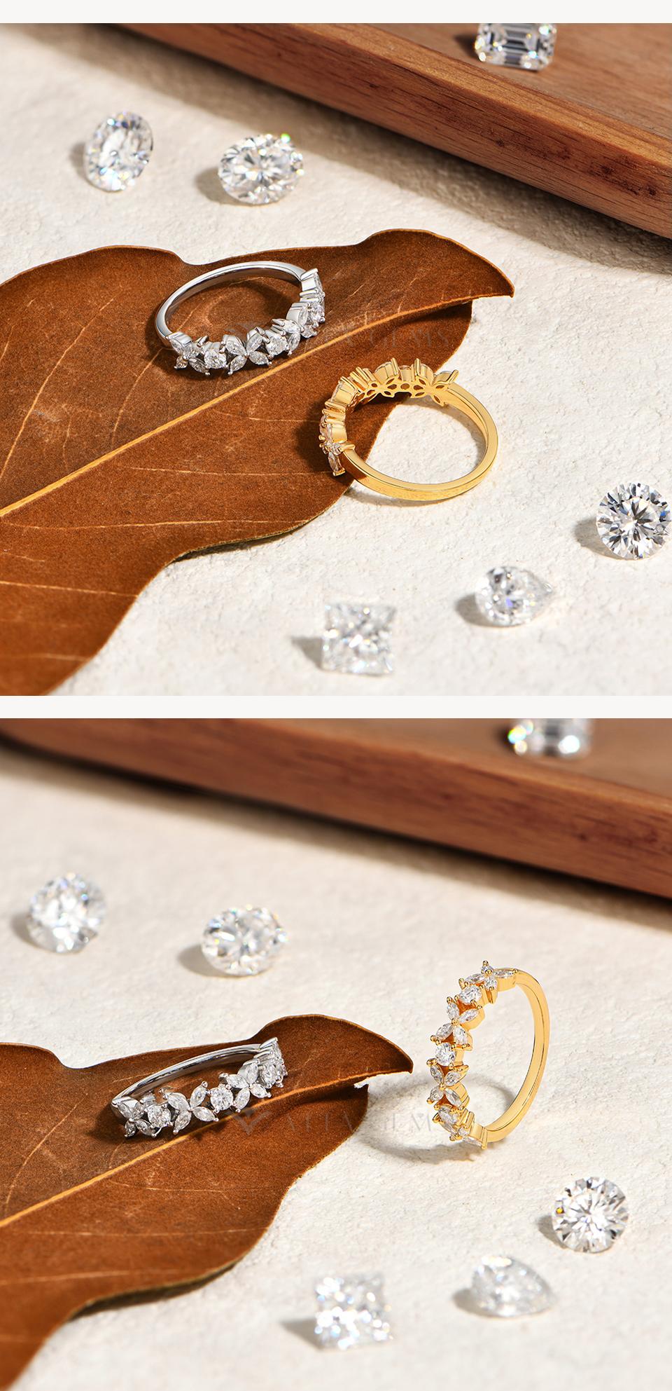 Sparkling Design D Color VVS1 Lab-Created Moissanite Ring for Women Daily Wear Engagement Wedding Birthday Gift Fine Jewelry R337