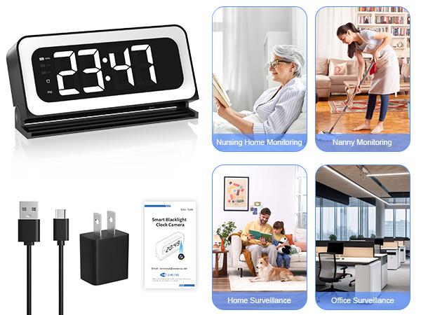 Smart Digital Clock Camera with Dual Band WiFi (5GHz & 2.4GHz) | Home Security & Real-Time Monitoring System