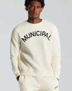MUNICIPAL M.OG-330 Crew Sweatshirt for Men Big Fleece Day Wear Polyester Tops Soft Comfortable Mid-weight Hoodie