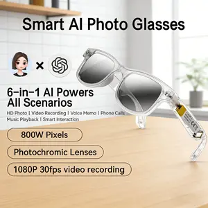AI Smart Glasses 8MP Camera HD Video Recording with Audio, Real-Time Translation, AI Object Recognition, Music Playback, Wireless Calls & Touch Control – Smart Glasses for Travel, Work & Outdoor