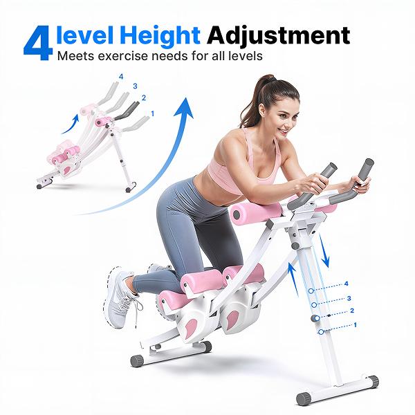 Merach Dual Track Adjustable Ab Trainer Machine with LCD Monitor,  Core & Waist Shaper at Home Gym for Women,  Foldable Exercise Machine for abs, Arm, Leg, Buttocks Shaper, Workout Equipment, TikTokShopBlackFriday