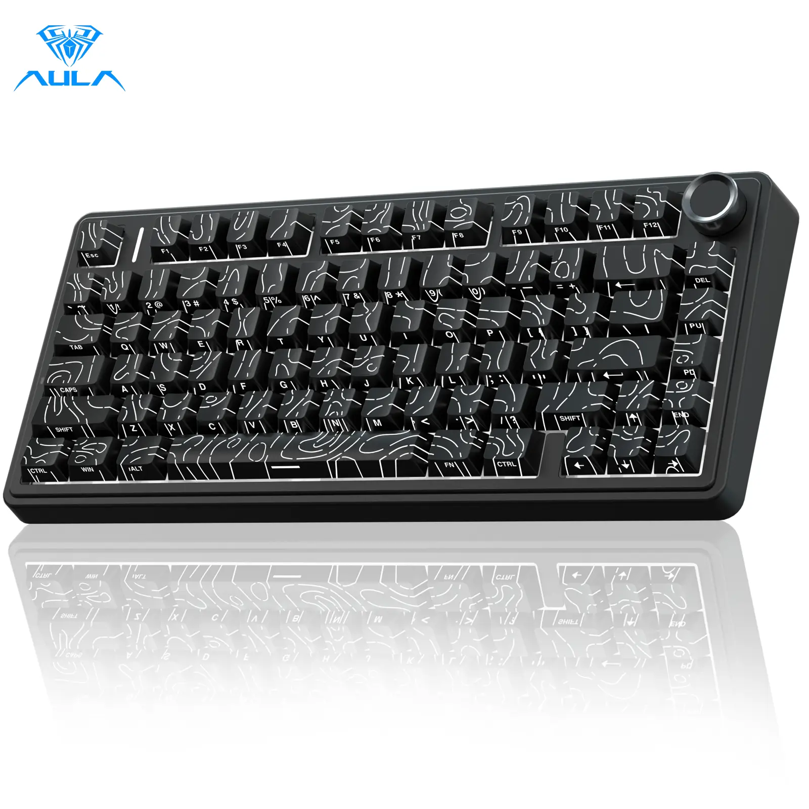 AULA F75 Pro Wireless Mechanical Gaming Keyboard - 75% Gasket Structure, Hot Swappable Custom, RGB LED Backlit Lighted, Pre-Lubed Reaper Switches, Side Printed PBT Keycaps, 2.4GHz/USB-C/BT5.0 Creamy PC Office Computer Accessory TikTokShopfalldealsforyou,,