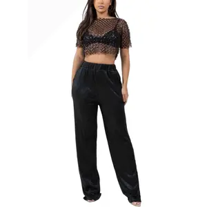 Sarah Top - GLITTER TOP  100%POLYESTER