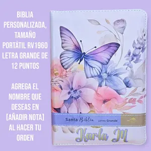 Biblia Personalizada - Portátil Mariposa Floral Reina-Valera 1960