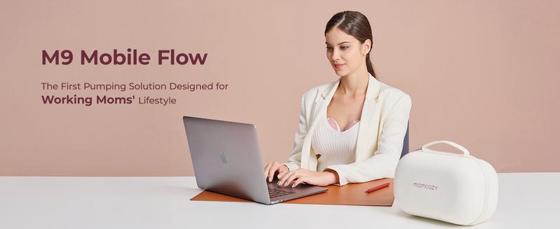Momcozy  Breast Pump Hands Free Upgraded Mobile Flow | M9, App Discreet Control with Personalized Multi-Modes & 15 Levels, Wearable Breast Pump 24mm, 2 Pack Cozy Red