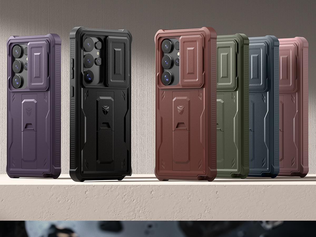 Dexnor for Samsung Galaxy S25 Ultra/S25 Plus/S25/S25 Edge Case with Built-in Slide Camera Cover & Screen Protector & Kickstand, Heavy-Duty Shockproof Rugged Case Full-Body Bumper Cover