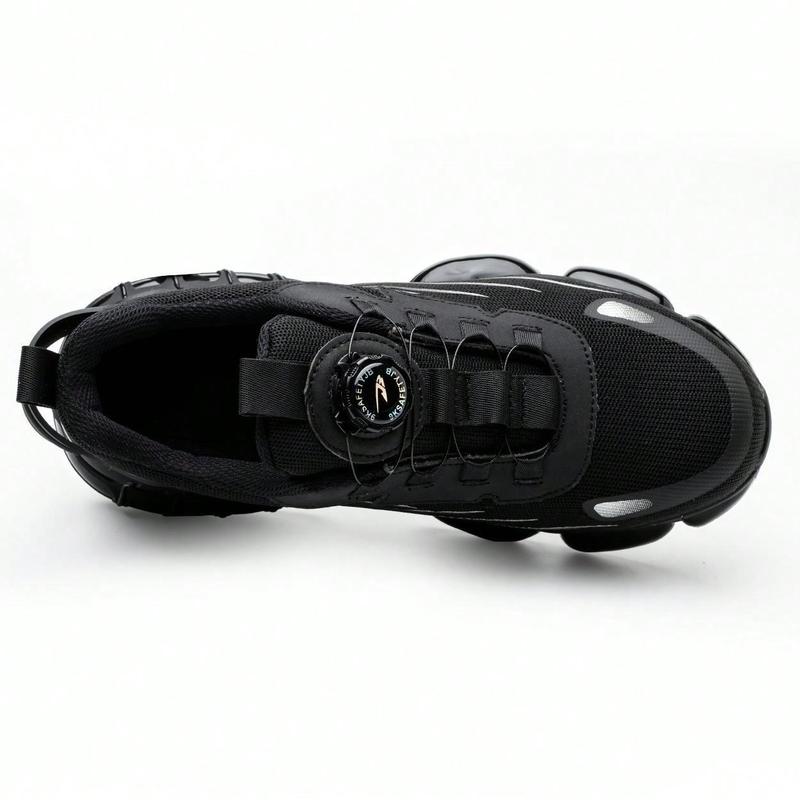 Men's Breathable Mesh Work Sneakers Durable Anti-Slip Safety Shoes with Steel Toe Protection Comfort Fit for All Seasons Casual Striped Design Elastic Closure Non-Slip EVA Sole Outdoorfun Fathersdaygift non slip work shoes steel toe shoes - Worker