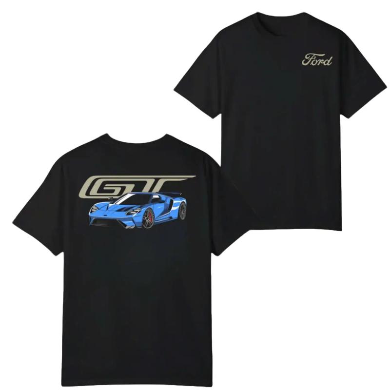 Ford GT Supercar T-Shirt, Race Car Graphic Tee, Auto Fans and Speed Lovers Style For Men and Women