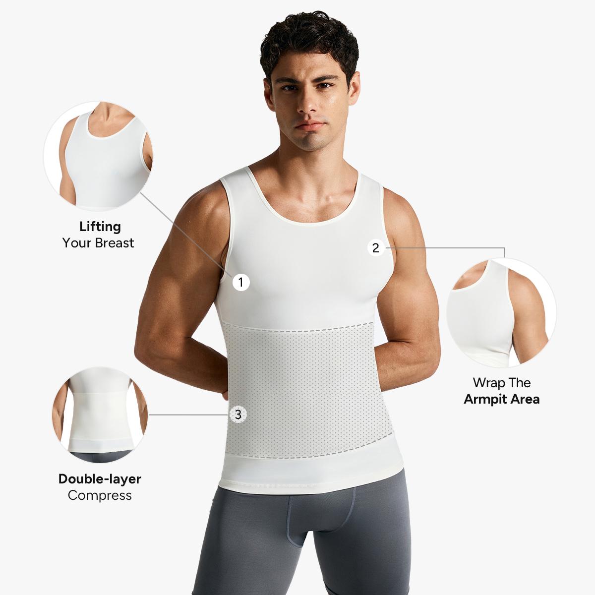 Nebility Men&rsquo;s Silky Soft Compression Shapewear Tank, Slimming Body Shaper Vest with Waist & Chest Support, Stretchy, Odor-Resistant, Breathable Muscle Tank for Daily Comfort, Menswear, Tanktop SpringStatements