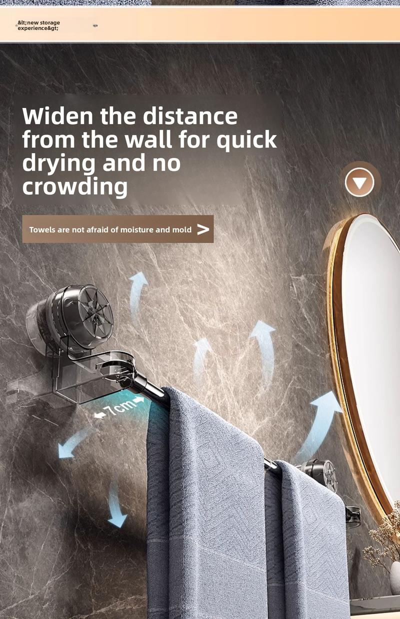 Stainless Steel Suction Cup Towel Rack No-Drill Adjustable Bathroom Kitchen Storage Shelf Toilet Bath Slipper Rack Shower Curtain Rod