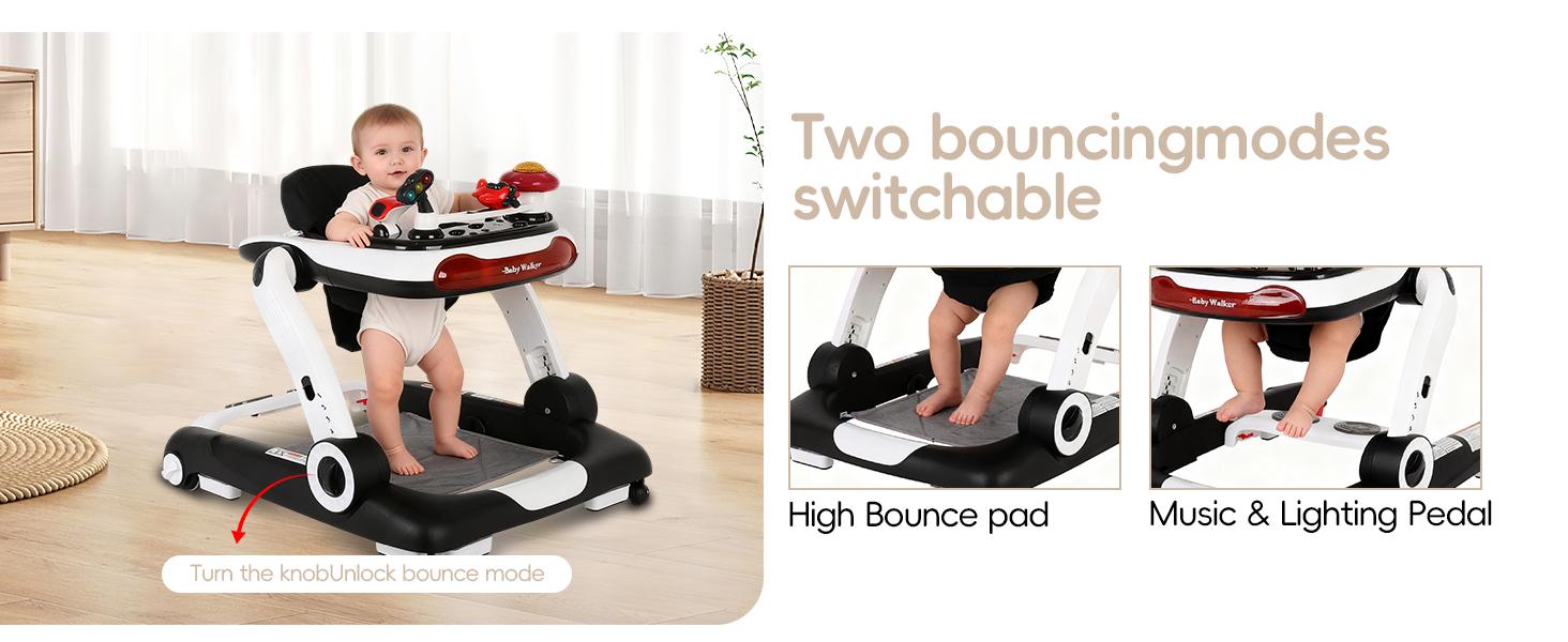 SCITOO 6-in-1 Baby Walker, Foldable Activity Walker with Adjustable Height & Speed, Music, Lights, Anti-Rollover, Toddler Push Walker, Baby Walker with Wheels for Boys & Girls 6-18 Months SCITOO 6-in-1 Baby Walker, Foldable Activity Walker with Adjustable Height & Speed, Music, Lights, Anti-Rollover, Toddler Push Walker, Baby Walker with Wheels for Boys & Girls 6-18 Months