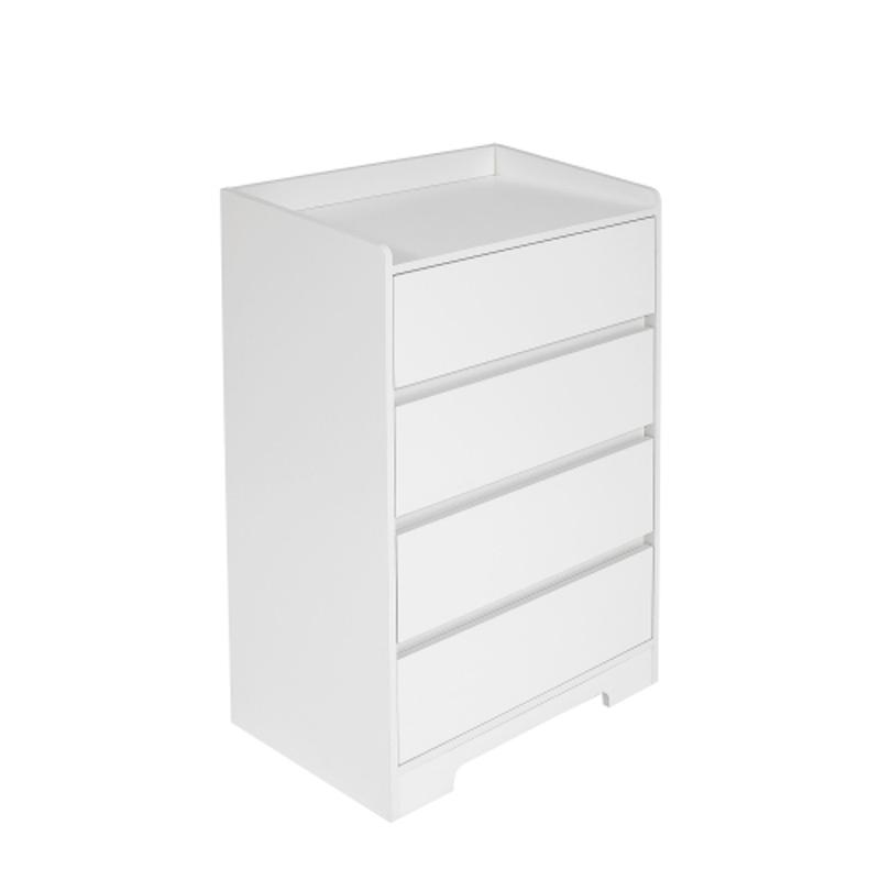 4 Drawer Dresser, White Dresser Modern Storage Chest of Drawers 25.69L x 15.7W x 38.38H in, White Dresser Storage Cabinet with 4 Drawers for Home Office