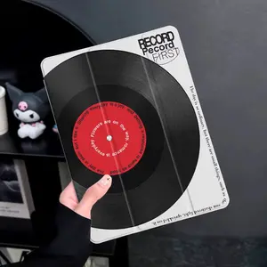 Minimalist Record Design iPad Case with Pencil Holder for All Models, Slim Lightweight Shockproof Protective Cover for iPad 7/8/9/10/11th Gen, iPad Air 2/3/4/5/6/7, iPad Pro 9.7/10.5/11/12.9 inch, Soft Anti-Scratch Tablet Case