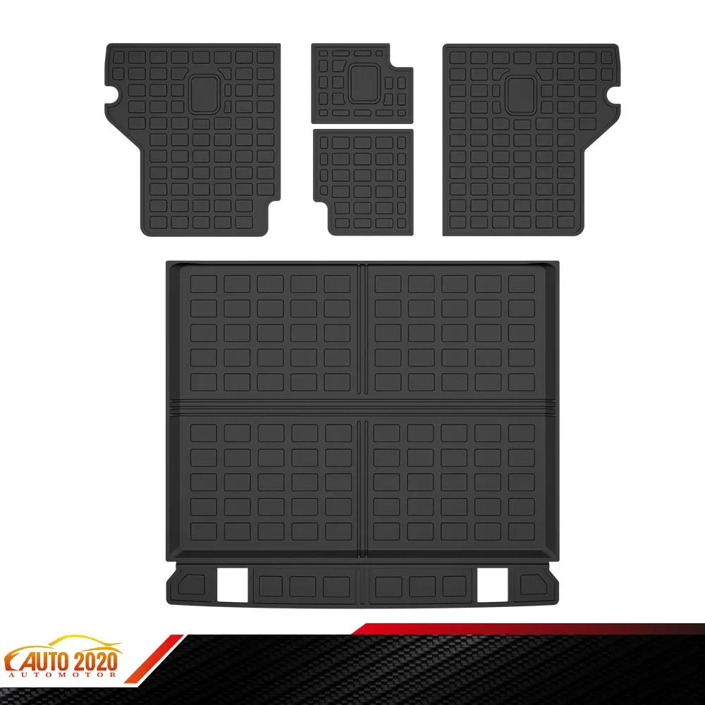 TPE Car Trunk Cargo Liner & Backrest Mats, Perfect Fit for 2010-2024 Toyota 4Runner 5 Seats, Anti-Slip Net, Easy to Clean and Maintain, Environmentally Friendly Car Interior Accessory