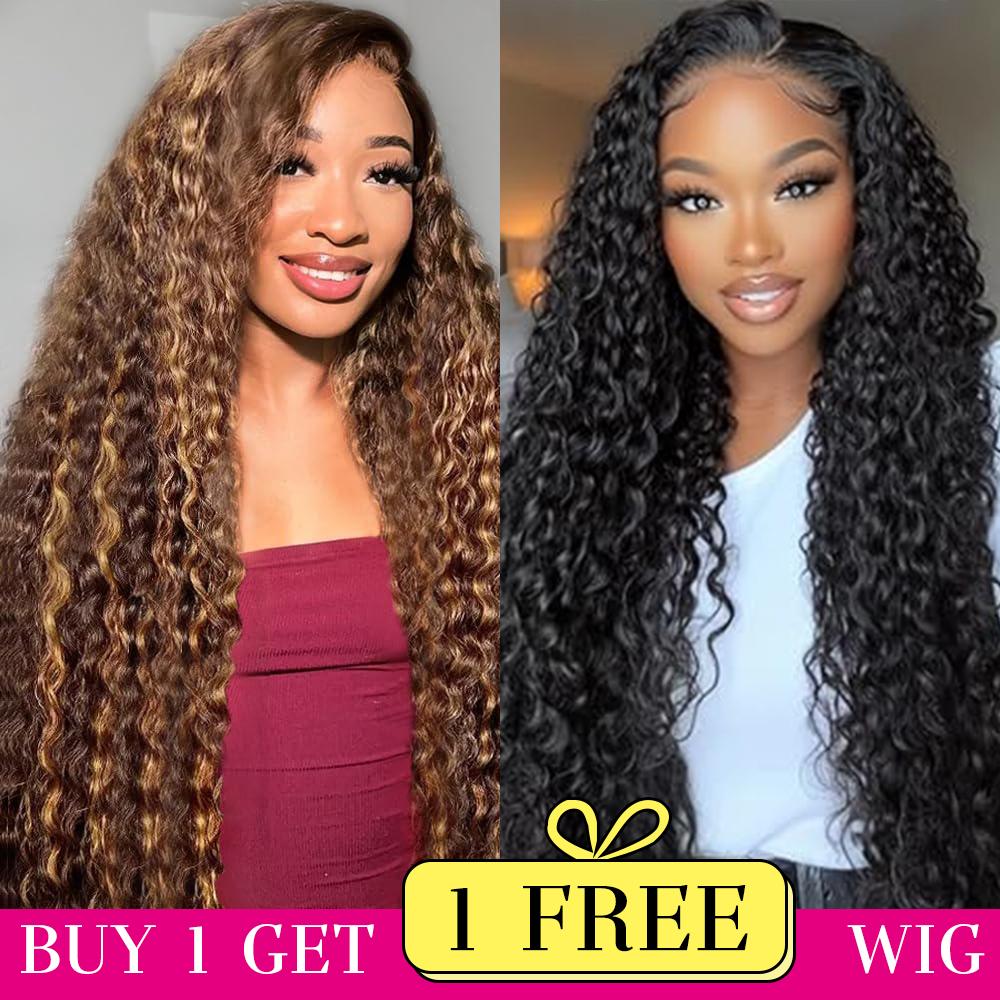 [Combo sale 30"&30"] ''Buy 1 get 2'' 13x4 4/27 Jerry Curly Lace FrontWigs Human Hair for Women 180 Density HD Transparent Lace Frontal Wigs For Women
