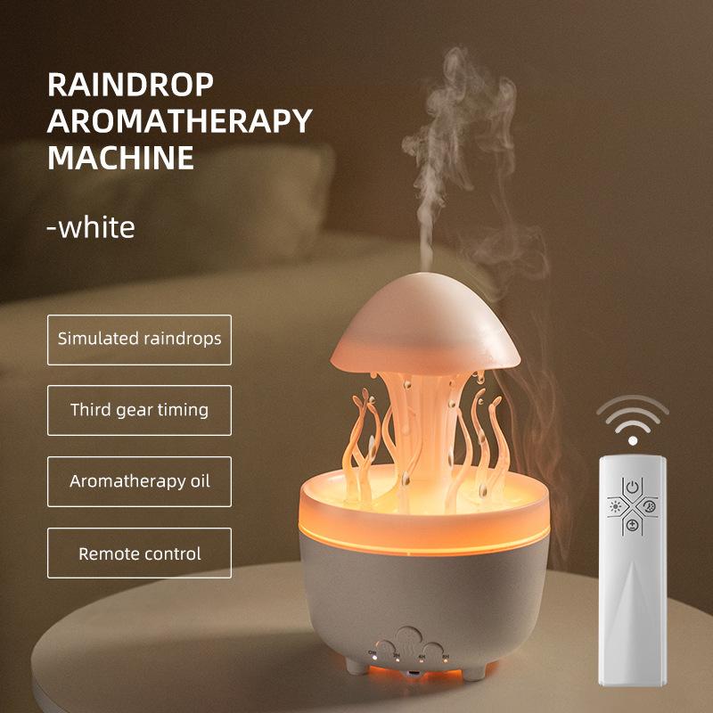 Jellyfish Raindrop Aroma Diffuser Humidifier, 3-in-1 Cool Mist Humidifier with LED Mood Light, Ultra Quiet Essential Oil Diffuser for Bedroom, Home, Office, Desk Decor Jellyfish Raindrop Aroma Diffuser Humidifier, 3-in-1 Cool Mist Humidifier with LED Mood Light, Ultra Quiet Essential Oil Diffuser for Bedroom, Home, Office, Desk Decor