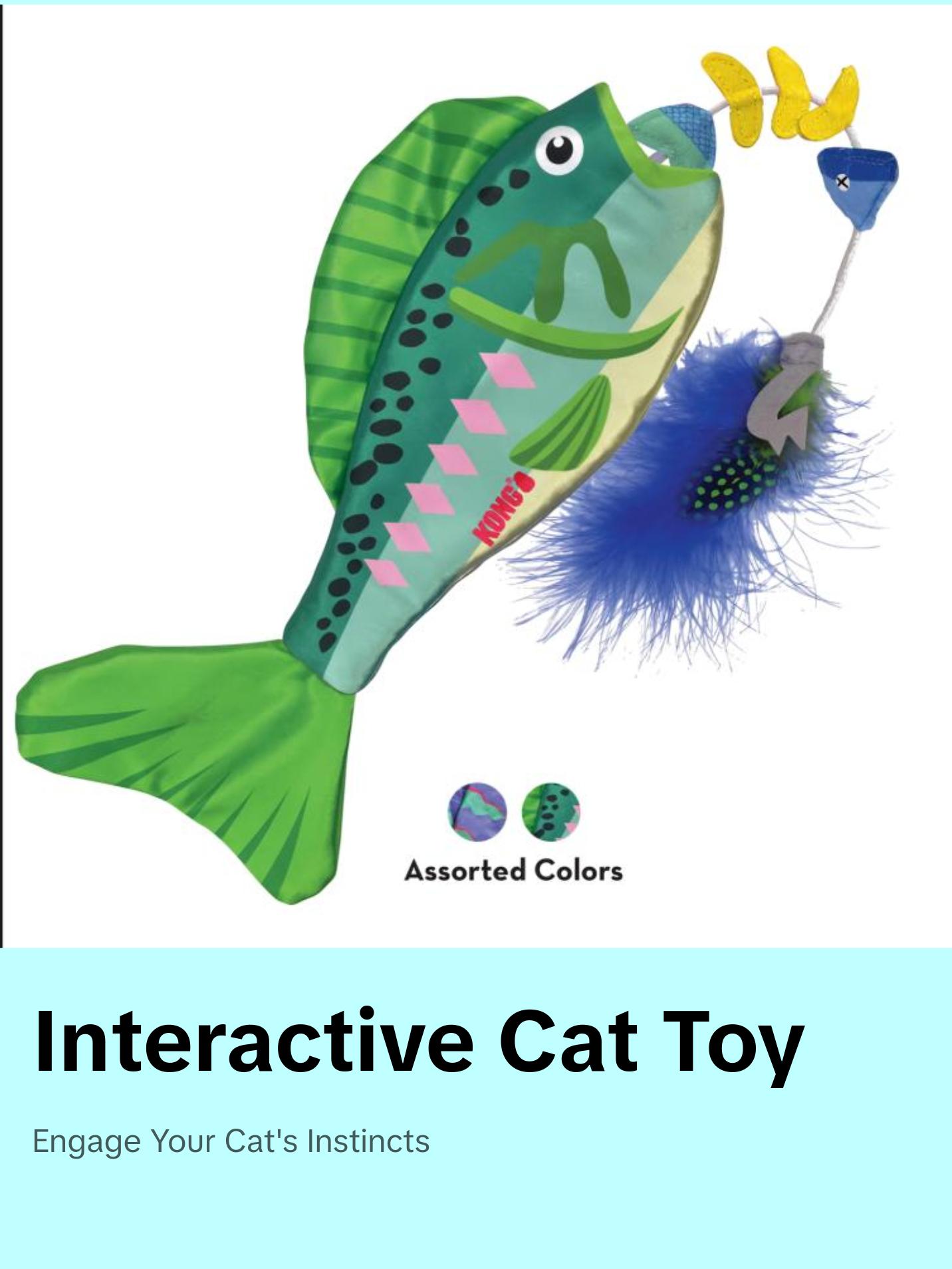 KONG Wrangler Angler Fish Cat Toy - Interactive Play and Durable Design for Cats