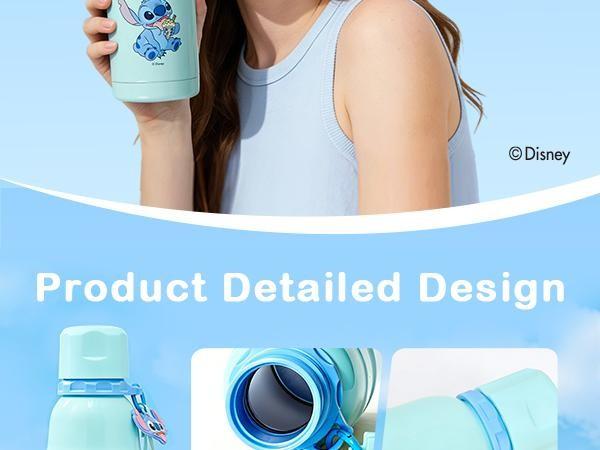 Disney Stitch Series 600mL (20oz),Insulated Travel Cup,Cute Leak-Proof Thermal Mug for Hot & Cold Drinks, Perfect On-the-Go Gift for Kids & Fans