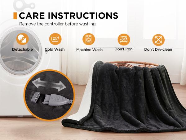 The Valentine's Day Gift Warmrest Heated Blanket Electric Throw - 50"x60" Heating Blanket Throw 1/2/4/6/8 Hours Auto-off 10 Heat Level Over-heat Protection Flannel Sherpa Heater Blanket ETL Certification