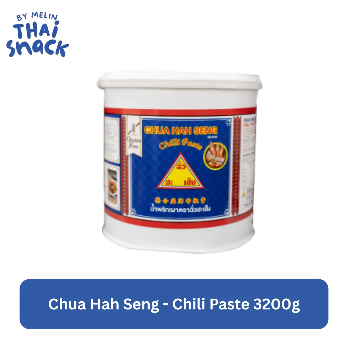 Chua Hah Seng Pure Chilli Spicy Paste - 3200g Large Tub, Refrigerated Cooking Paste with Rich Flavor for Staples & Daily Cooking Needs, Large Tubs