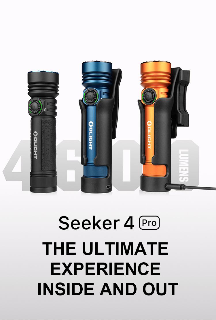 OLIGHT Seeker 4 Pro High Power Rechargeable Flashlights, 4600 Lumens with USB C Holster, Waterproof Flashlight for Emergencies, Camping, Searching