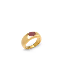 Solitaire Domed Ring - Rhodonite