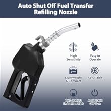【GARVEE】Automatic Fuel Nozzle with 3/4 Inch NPT Inlet and 13/16 Inch Spout, Available in 11 or 16 GPM, Features Auto Shut Off, Aluminum & PVC Handle, 360° Swivel for Gasoline, Diesel, Biodiesel, and Kerosene