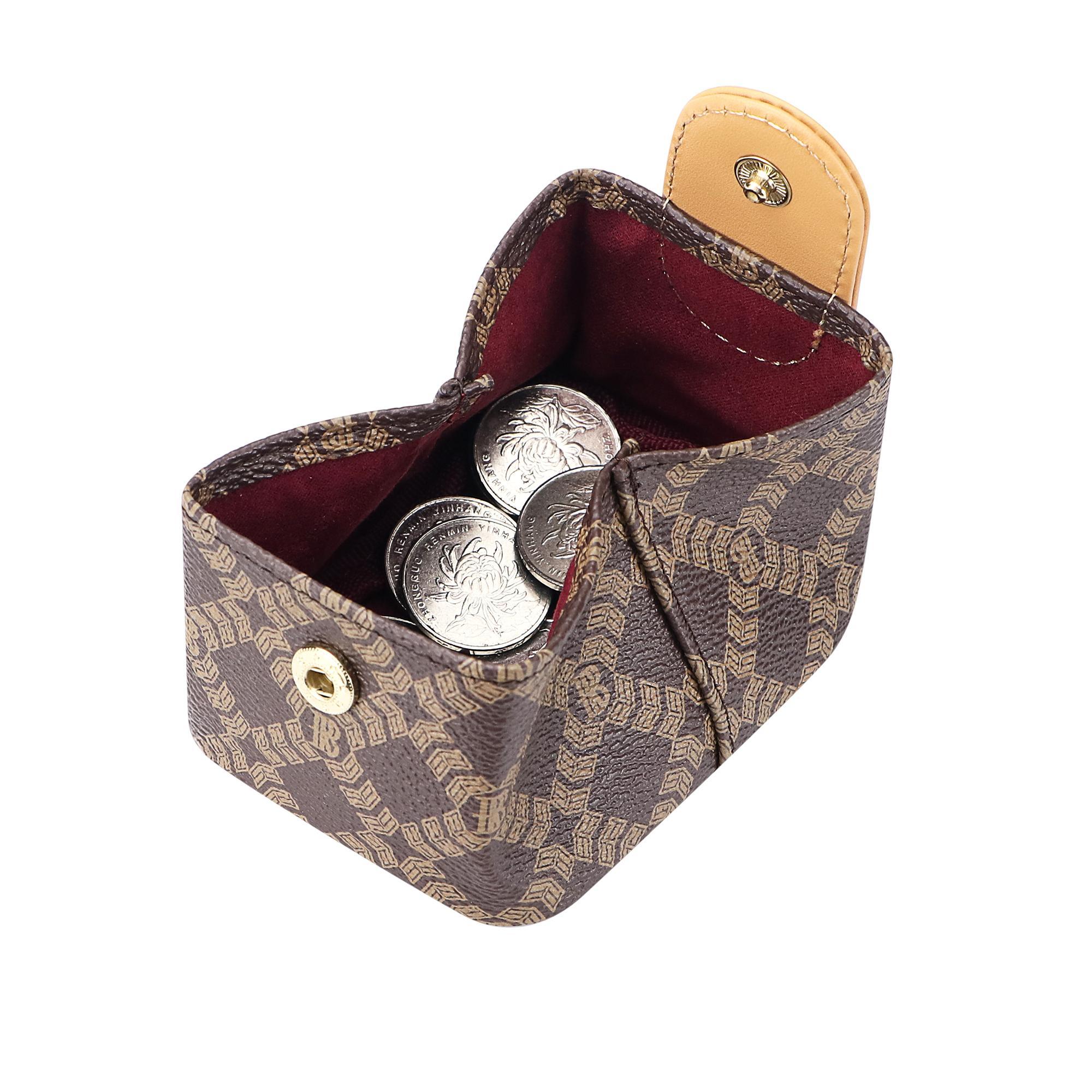 Royal Bagger Mini Lychee Pattern Coin Purse, Solid Color Buckle Key Earphone Storage Bag, Casual Change Pouch for Daily Use 1603 SpringStatements