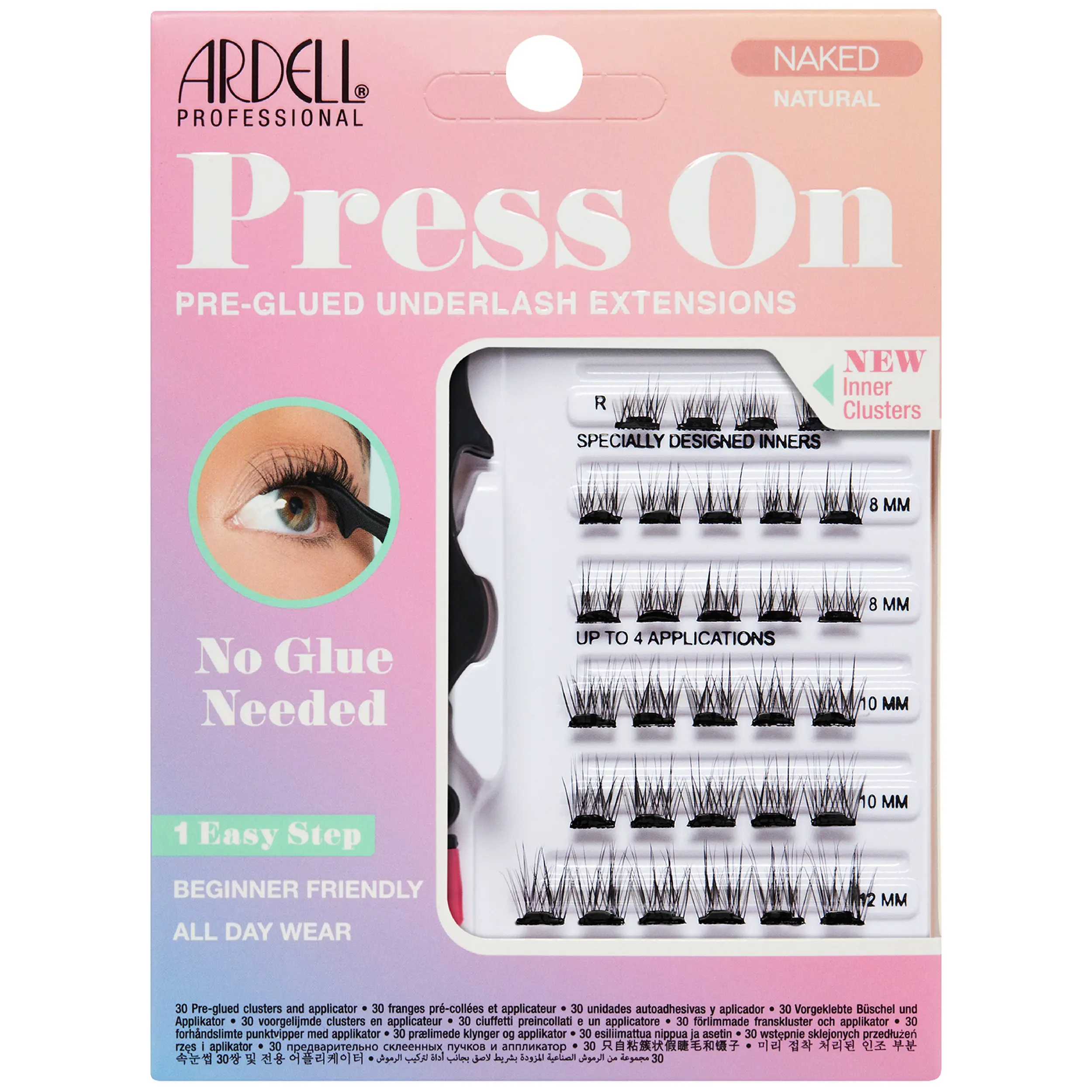'Naked Press On Pre-Glued Underlash Extensions - Natural  Lightweight Eyelashes