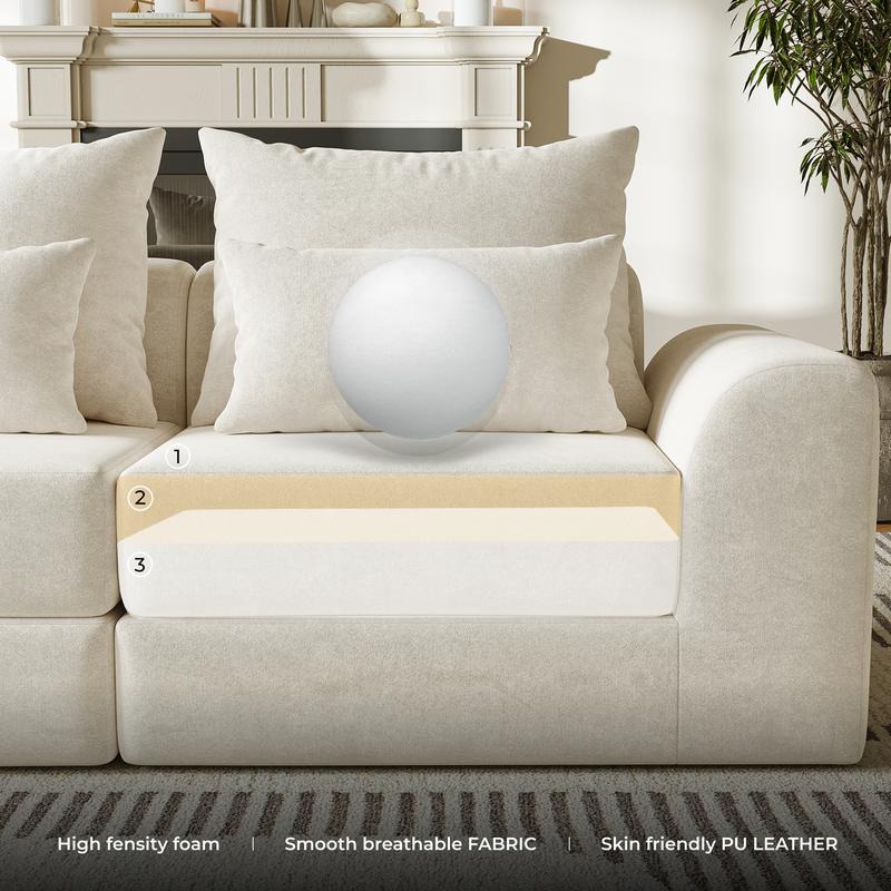 [New Year Deals] Modular loveseat with Ottoman, L-Shape boneless sectional couch, Customizable Sectional Couch, Living Room Furniture,Free Combination Design Sleeper Sofa, Gifts for the Whole Family: Husband & Wife, Mom & Dad