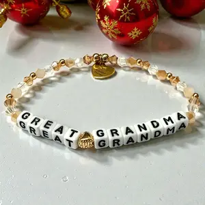 Great Grandma Bracelet | Great Grandma Gift | Handmade Beaded Word Bracelet | Great Grandma Bracelet for Great Grandmother