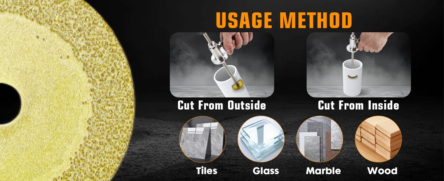 Inside Pipe Cutter for PVC Pipe Cutter, with Diamond Grit Cutting Wheel and Handle, Fit for 1-1/2 Inch to 8 Inch,7 Inch Adjustable Cutting Depth,1/4in Hex Shank Fit for Impact Drivers