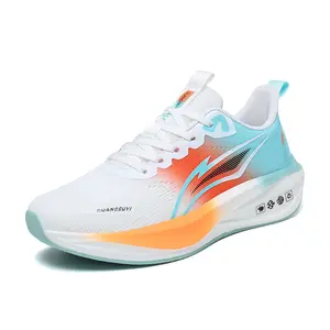 Men's Cushioned Athletic Running Shoes - Breathable Lightweight Mesh Sneakers, High Elastic EVA Midsole, Anti-Slip Outsole, Ergonomic Support for Road Racing, Marathon, Running Sports Shoes