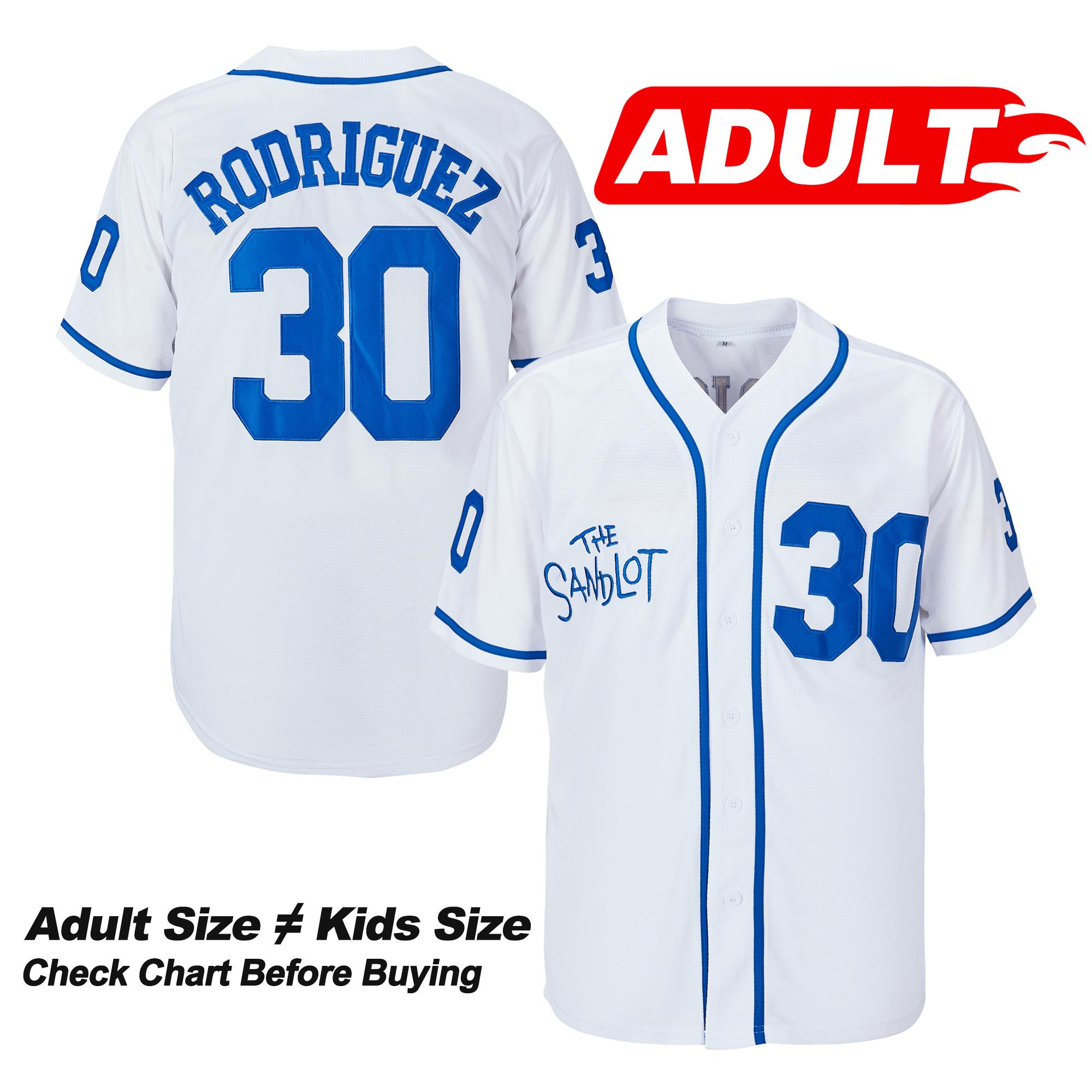 Men's Bel Air Stitched Baseball Jersey, #30 Benny The Jet Rodriguez #5 Michael Squints The Sandlot Movie Baseball Jersey, Summer, Stitched S-2XL, Gift for  Game Day, Greenish